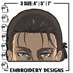 Eren Peeker Embroidery Design, Aot Embroidery, Embroidery File, Anime Embroidery, Anime shirt, Digital download