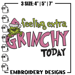 Felling extra grinchy today Embroidery Design, Grinch Embroidery, Embroidery File, Chrismas Embroidery, Digital download