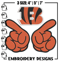 Foam Finger Cincinnati Bengals embroidery design, Cincinnati Bengals embroidery, NFL embroidery, sport embroidery.