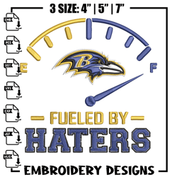 Fueled By Haters Baltimore Ravens embroidery design, Baltimore Ravens embroidery, NFL embroidery, Logo sport embroidery.
