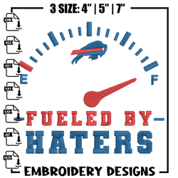 Fueled By Haters Buffalo Bills embroidery design, Bills embroidery, NFL embroidery, sport embroidery, embroidery design.