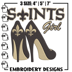 Girl New Orleans Saints embroidery design, New Orleans Saints embroidery, NFL embroidery, logo sport embroidery.