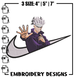 Gojo x nike Embroidery Design, Jujutsu Embroidery, Embroidery File, Nike Embroidery, Anime shirt, Digital download.