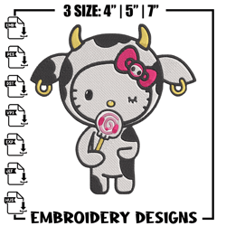 Hello kitty cow Embroidery Design, Hello kitty Embroidery, Embroidery File,Anime Embroidery,Anime shirt,Digital download