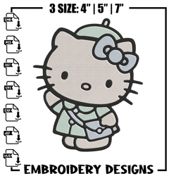 Hello Kitty girl Embroidery Design, Hello kitty Embroidery, Embroidery File, Anime Embroidery, Digital download