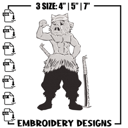 Inosuke Embroidery Design,Demon slayer Embroidery, Embroidery File,Anime Embroidery,Anime shirt,Digital download