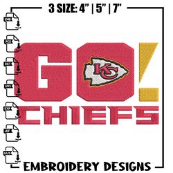 Kansas City Chiefs Go embroidery design, Chiefs embroidery, NFL embroidery, logo sport embroidery, embroidery design.