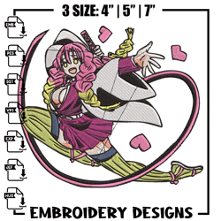 Mitsuri love Embroidery Design, Demon slayer Embroidery, Embroidery File, Anime Embroidery,Anime shirt, Digital download