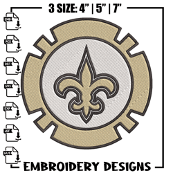 New Orleans Saints Poker Chip Ball embroidery design, New Orleans Saints embroidery, NFL embroidery, sport embroidery.