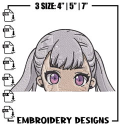 Noelle Peeker Embroidery Design, Black clover Embroidery, Embroidery File, Anime Embroidery,Anime shirt,Digital download
