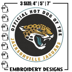 Official Hot Dog Of The Jacksonville Jaguars embroidery design, Jaguars embroidery, NFL embroidery, sport embroidery.