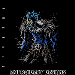 Ryuk Embroidery Design, Death note Embroidery, Embroidery File, Anime Embroidery, Anime shirt, Digital download