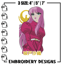 Saori Kido Embroidery Design, Athena Embroidery, Embroidery File, Anime Embroidery, Anime shirt, Digital download
