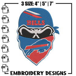 Skull Buffalo Bills embroidery design, Buffalo Bills embroidery, NFL embroidery, sport embroidery, embroidery design.
