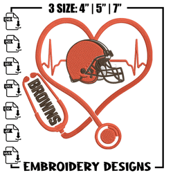 Stethoscope Cleveland Browns embroidery design, Browns embroidery, NFL embroidery, sport embroidery, embroidery design.