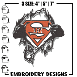 Superman Symbol Cincinnati Bengals embroidery design, Cincinnati Bengals embroidery, NFL embroidery, sport embroidery.