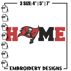 Tampa Bay Buccaneers Home embroidery design, Buccaneers embroidery, NFL embroidery, logo sport embroidery.
