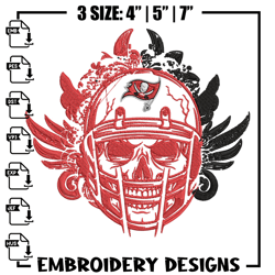 Tampa Bay Buccaneers skull embroidery design, Buccaneers embroidery, NFL embroidery, sport embroidery, embroidery design