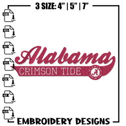 Alabama Crimson logo embroidery design,NCAA embroidery,Sport embroidery, Logo sport embroidery, Embroidery design.