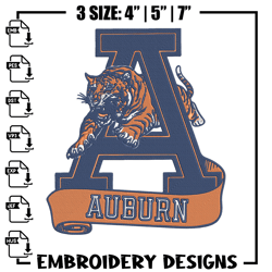 Auburn Tigers logo embroidery design, Sport embroidery, logo sport embroidery, Embroidery design,NCAA embroidery
