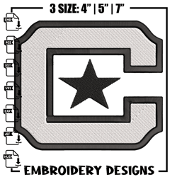 Citadel Bulldogs logo embroidery design, NCAA embroidery, Sport embroidery, logo sport embroidery, Embroidery design