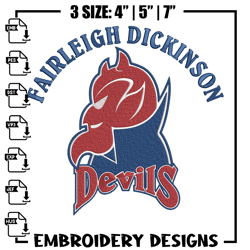 Fairleigh Dickinson logo embroidery design, NCAA embroidery, Embroidery design, Logo sport embroidery,Sport embroidery