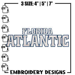 Florida Atlantic logo embroidery design, NCAA embroidery, Sport embroidery, logo sport embroidery, Embroidery design (2)