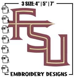 Florida State logo embroidery design, NCAA embroidery,Sport embroidery,Logo sport embroidery,Embroidery design.
