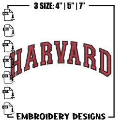 Harvard logo embroidery design, NCAA embroidery, Embroidery design, Logo sport embroidery, Sport embroidery