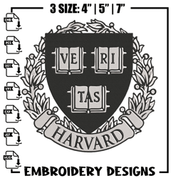 Harvard University logo embroidery design, NCAA embroidery, Sport embroidery, Embroidery design, Logo sport embroidery