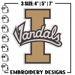Idaho Vandal logo embroidery design, NCAA embroidery,Sport embroidery,Logo sport embroidery,Embroidery design