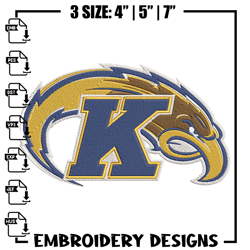 Kent State logo embroidery design, NCAA embroidery, Sport embroidery,Logo sport embroidery,Embroidery design