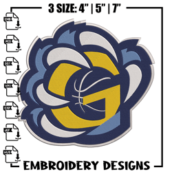 Memphis Grizzlies design embroidery design, NBA embroidery, Sport embroidery, Embroidery design,Logo sport embroidery