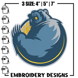 Memphis Grizzlies design embroidery design, NBA embroidery,Sport embroidery, Embroidery design,Logo sport embroidery.