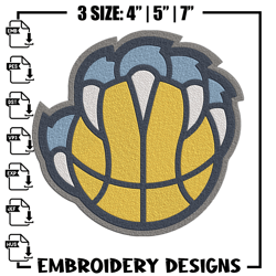 Memphis Grizzlies logo embroidery design, NBA embroidery, Sport embroidery,Embroidery design,Logo sport embroidery.