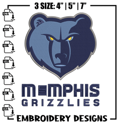 Memphis Grizzlies logo embroidery design,NBA embroidery, Sport embroidery,Embroidery design, Logo sport embroidery.