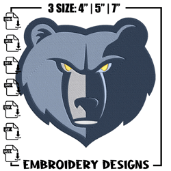 Memphis Grizzlies mascot embroidery design, NBA embroidery, Sport embroidery,Embroidery design, Logo sport embroidery