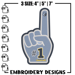 Memphis Grizzlies no 1 embroidery design,NBA embroidery,Sport embroidery,Embroidery design, Logo sport embroidery.