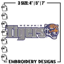 Memphis Tigers logo embroidery design, NCAA embroidery, Sport embroidery, logo sport embroidery,Embroidery design
