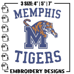 Memphis Tigers logo embroidery design,NCAA embroidery, Sport embroidery,logo sport embroidery,Embroidery design