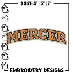Mercer University logo embroidery design, NCAA embroidery, Sport embroidery, Logo sport embroidery,Embroidery design