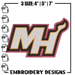 Miami Heat logo embroidery design, NBA embroidery,Sport embroidery, Embroidery design , Logo sport embroidery.