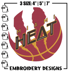 Miami Heat logo embroidery design,NBA embroidery, Sport embroidery, Embroidery design, Logo sport embroidery.