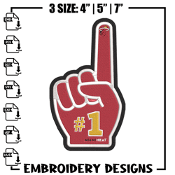 Miami Heat no 1 embroidery design, NBA embroidery, Sport embroidery, Embroidery design ,Logo sport embroidery.