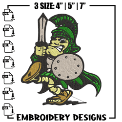 Michigan State logo embroidery design, Logo embroidery, Sport embroidery, logo sport embroidery, Embroidery design