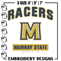 Murray State Racers logo embroidery design, NCAA embroidery, Sport embroidery, logo sport embroidery,Embroidery design