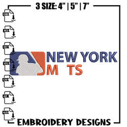 New York Mets logo embroidery design, MLB embroidery, Sport embroidery, logo sport embroidery,Embroidery design