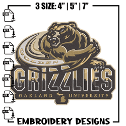 Oakland University logo embroidery design, Sport embroidery, logo sport embroidery, Embroidery design, NCAA embroidery