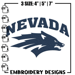University Nevada logo embroidery design,NCAA embroidery, Embroidery design, Logo sport embroidery, Sport embroidery.