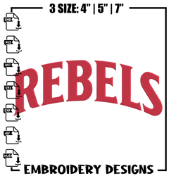 UNLV Rebels logo embroidery design, NCAA embroidery,Sport embroidery, Logo sport embroidery, Embroidery design.